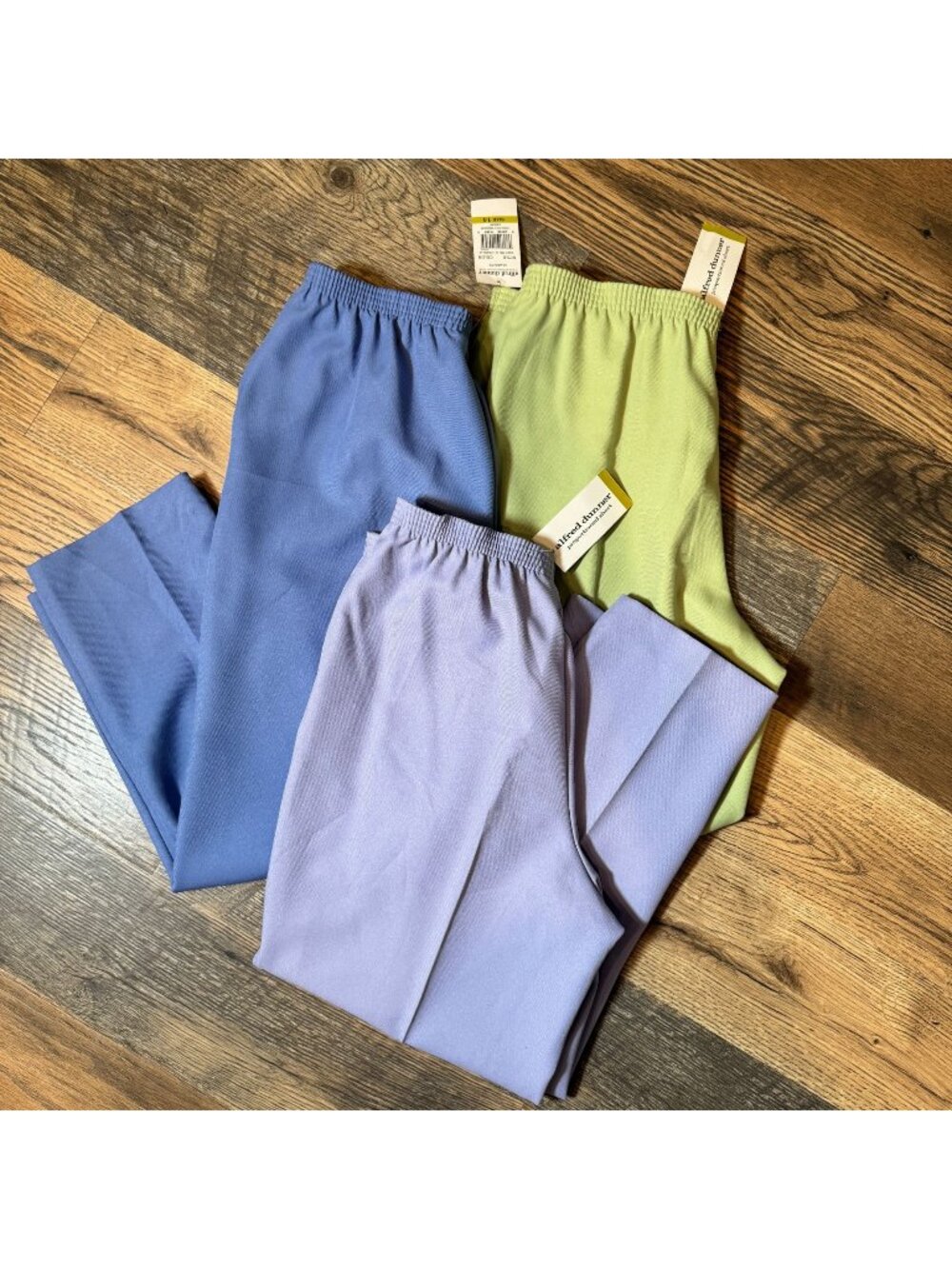 Alfred Dunner Proportioned Short Set of 3 Pants Blue Green Purple NWT